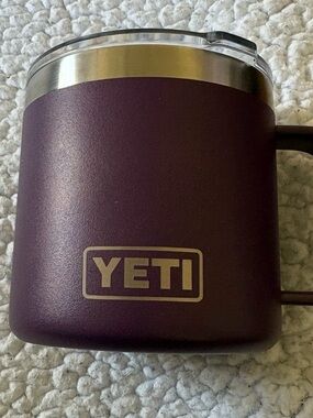 Yeti Rambler Mug in Plum with Stainless Rim